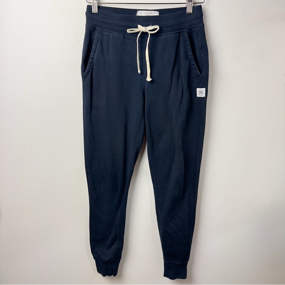 Reigning Champ Navy Slim Joggers XS Cotton Fleece Sweatpants Aritzia